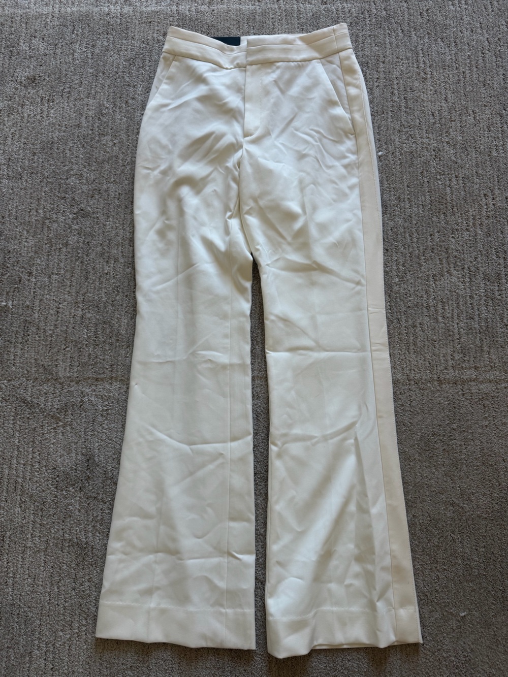 Banana Republic Cream Dress Flared Pants with Side Stripe